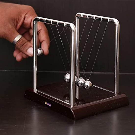 Newtons Cradle Balance Balls Physics Pendulum Science Desk Office Classic Toy (Small)
