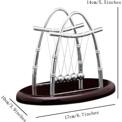 Roskio Newton's Cradle Balance Ball - Swinging Physics Science Pendulum Balls Desk for Office Physics Teacher Decorations U-style Mini Small