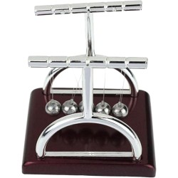 T Shape Newton's Craddle Balance Pendulum Balls Clicker for Office Desk, Medium