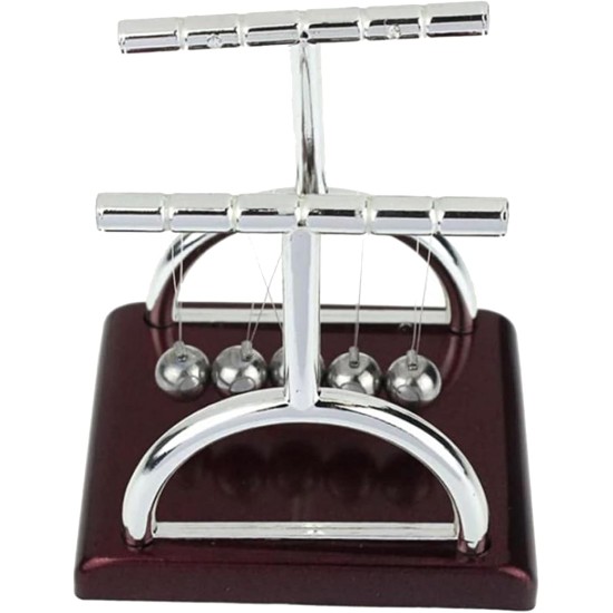 T Shape Newton's Craddle Balance Pendulum Balls Clicker for Office Desk, Medium T Shape Newton's Craddle Balance Pendulum Balls Clicker for Office Desk, Medium