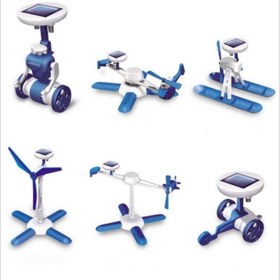 Cute Sunlight Men's & Women's 6 in 1 Solar Toy Educational DIY Robots Plane Kit Cute Sunlight Men's & Women's 6 in 1 Solar Toy Educational DIY Robots Plane Kit
