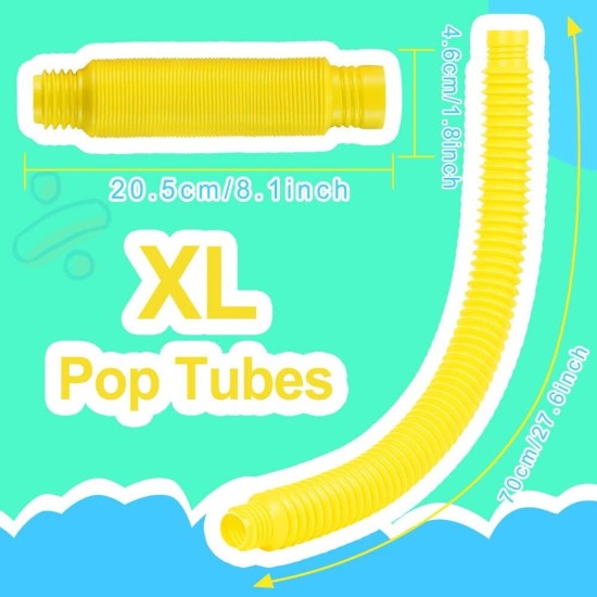 5 Pack XL Pop Tubes Sensory Toys,Stretch Tube for Kids Decompression and Adults Finger Toys.Multi-Color XL Tubes for DIY Creative Handmade Activities. (5 Colors-XL) 5 Pack XL Pop Tubes Sensory Toys,Stretch Tube for Kids Decompression and Adults Finger Toys.Multi-Color XL Tubes for DIY Creative Handmade Activities. (5 Colors-XL)