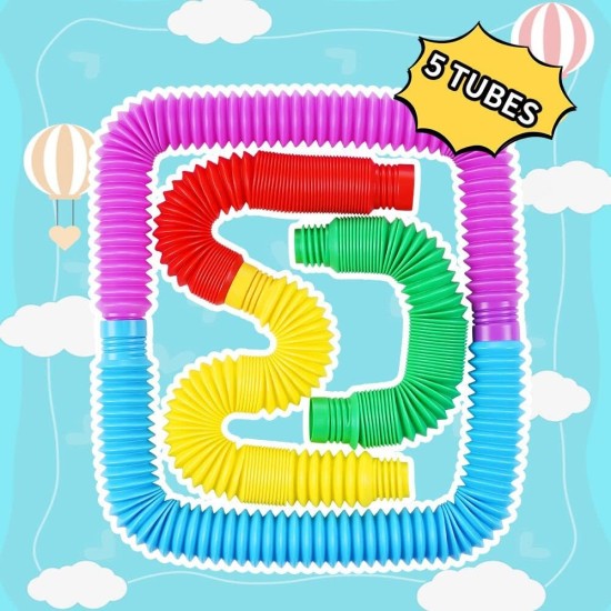 5 Pack XL Pop Tubes Sensory Toys,Stretch Tube for Kids Decompression and Adults Finger Toys.Multi-Color XL Tubes for DIY Creative Handmade Activities. (5 Colors-XL) 5 Pack XL Pop Tubes Sensory Toys,Stretch Tube for Kids Decompression and Adults Finger Toys.Multi-Color XL Tubes for DIY Creative Handmade Activities. (5 Colors-XL)