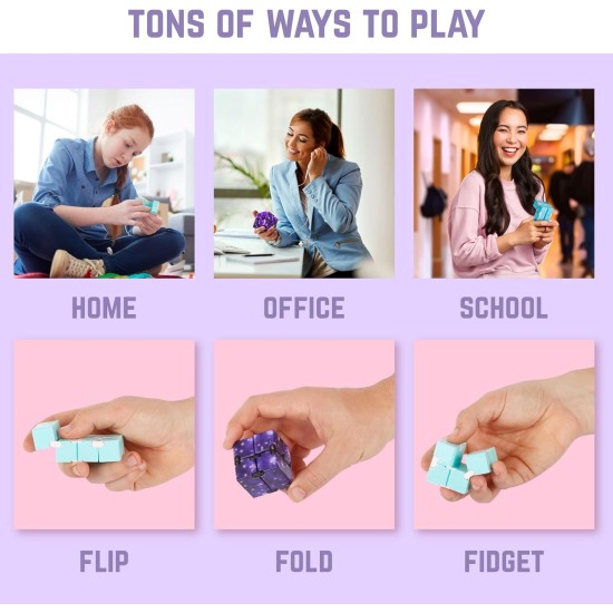 BunMo Infinity Cubes Fidget Pack. 2pc Infinity Cube Fidget Toy Pack - Purple Galaxy & Pink Blue. Fidget Cube Doubles as Stress Relief, Anxiety Relief and Stocking Stuffers for Kids. BunMo Infinity Cubes Fidget Pack. 2pc Infinity Cube Fidget Toy Pack - Purple Galaxy & Pink Blue. Fidget Cube Doubles as Stress Relief, Anxiety Relief and Stocking Stuffers for Kids.
