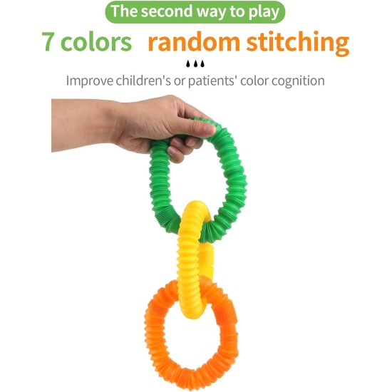 FINGOOO 7 Pieces Jumbo Pop Toobs Fidget Toys,Pop Tubes Sensory Toys for Kids Adults DIY Decompression ADHD Autism FINGOOO 7 Pieces Jumbo Pop Toobs Fidget Toys,Pop Tubes Sensory Toys for Kids Adults DIY Decompression ADHD Autism
