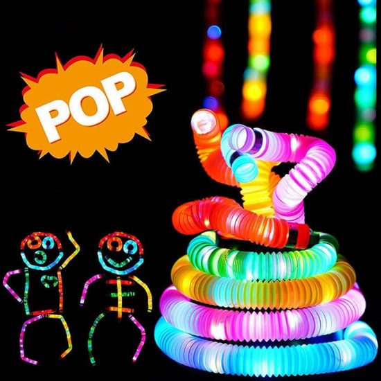Pskdyhe 12 Pack Jumbo Light Up Pop Tubes Fidget Toys,LED Glow Tubes Sensory Toys in The for Kids Birthday Party,Pop Glow Sticks for Dark Party Pskdyhe 12 Pack Jumbo Light Up Pop Tubes Fidget Toys,LED Glow Tubes Sensory Toys in The for Kids Birthday Party,Pop Glow Sticks for Dark Party