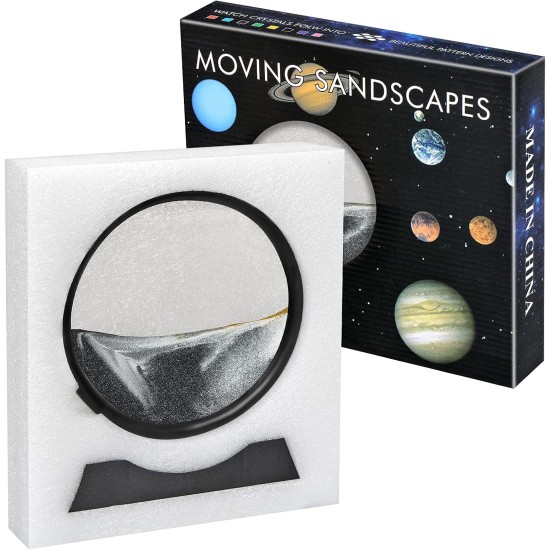 TKTM Liquid Motion Sandscape Round Moving Sand Art Sensory Toy Anxiety Fidget ADHD Relaxation Toy Home Office Desktop Decoration (Black, 12-in) TKTM Liquid Motion Sandscape Round Moving Sand Art Sensory Toy Anxiety Fidget ADHD Relaxation Toy Home Office Desktop Decoration (Black, 12-in)