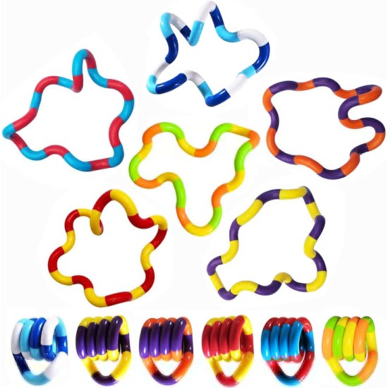 Tangles Sensory Fidget Toys - 6PCS Multicolor Twisty Fidget Toys for Adults,Boys,Girls for Relaxation,Anxiety Stress Relief,Decompression-Squeeze, Twist, Chain Spinner Alternative Gift (6PCS) Tangles Sensory Fidget Toys - 6PCS Multicolor Twisty Fidget Toys for Adults,Boys,Girls for Relaxation,Anxiety Stress Relief,Decompression-Squeeze, Twist, Chain Spinner Alternative Gift (6PCS)