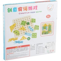 Wooden creative rope toy for children - multi color