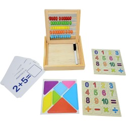 Abacus with cards and tangram