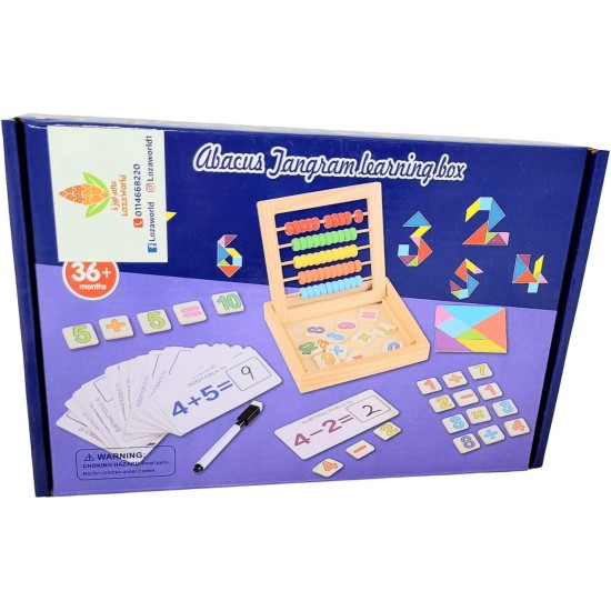 Abacus with cards and tangram Abacus with cards and tangram