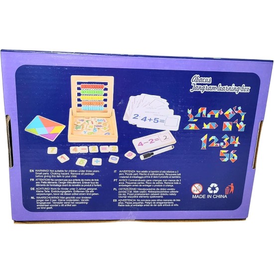 Abacus with cards and tangram Abacus with cards and tangram