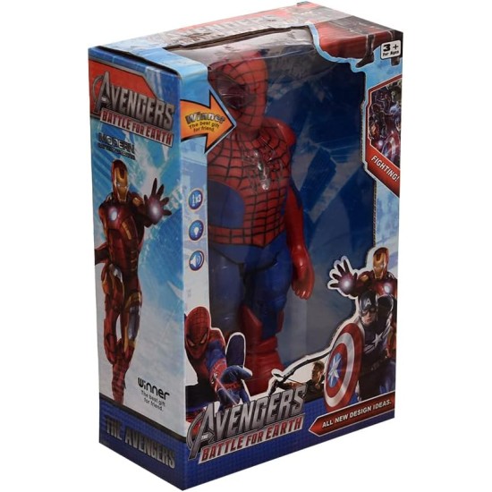 Carol ej886b plastic super hero of avengers spider man with luminous eye - multi color Carol ej886b plastic super hero of avengers spider man with luminous eye - multi color