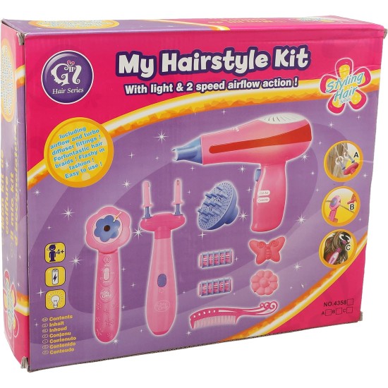 My HairStyle Kit with Light& 2Speed airflow Ction 11pcs +3y My HairStyle Kit with Light& 2Speed airflow Ction 11pcs +3y