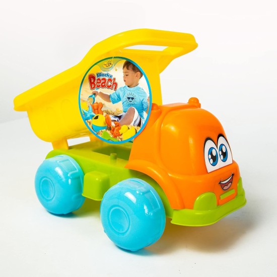 Mini Beach Toy 6 Pieces with cartoon drum car sets - Multi Color Mini Beach Toy 6 Pieces with cartoon drum car sets - Multi Color