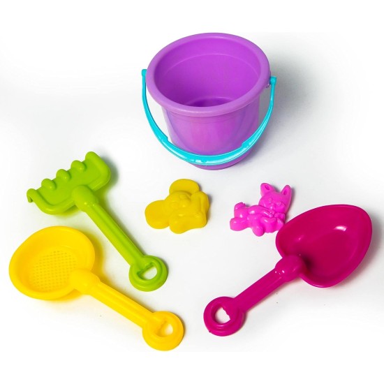 Mini Beach Toy 6 Pieces with cartoon drum car sets - Multi Color Mini Beach Toy 6 Pieces with cartoon drum car sets - Multi Color