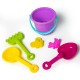 Mini Beach Toy 6 Pieces with cartoon drum car sets - Multi Color Mini Beach Toy 6 Pieces with cartoon drum car sets - Multi Color