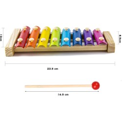 WanderGo Xylophone for kids, Natural Wooden Toddler Glockenspiel Baby Puzzle Musical Toy Octave Xylophone Wooden Base Learning Educational Musical Instruments