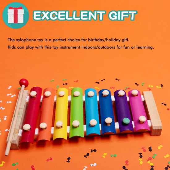 WanderGo Xylophone for kids, Natural Wooden Toddler Glockenspiel Baby Puzzle Musical Toy Octave Xylophone Wooden Base Learning Educational Musical Instruments WanderGo Xylophone for kids, Natural Wooden Toddler Glockenspiel Baby Puzzle Musical Toy Octave Xylophone Wooden Base Learning Educational Musical Instruments