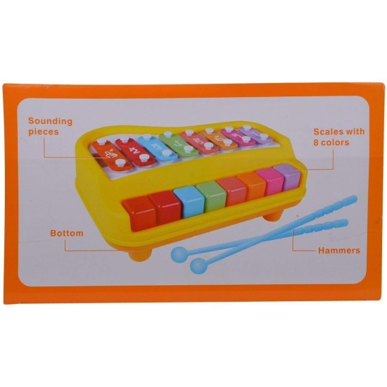 LUCID...We Build Relations 2 In 1 Baby Piano Xylophone Toy For Toddlers 1-3 Years Old|Preschool Educational Musical Learning Instruments Toy 8 Multicolored Keyboard Xylophone Piano(Big ( 21X30 Cm )) LUCID...We Build Relations 2 In 1 Baby Piano Xylophone Toy For Toddlers 1-3 Years Old|Preschool Educational Musical Learning Instruments Toy 8 Multicolored Keyboard Xylophone Piano(Big ( 21X30 Cm ))