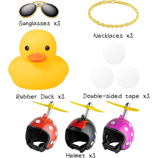 3Pack Mouse Rubber Duck Toy Car Ornaments Yellow Duck Car Dashboard Decoration Funny Mouse Duck Toy Gift Mouse Inspired Duck Car Motorcycle Bicycle Decoration with Propeller Helmet Sunglasses Necklace 3Pack Mouse Rubber Duck Toy Car Ornaments Yellow Duck Car Dashboard Decoration Funny Mouse Duck Toy Gift Mouse Inspired Duck Car Motorcycle Bicycle Decoration with Propeller Helmet Sunglasses Necklace