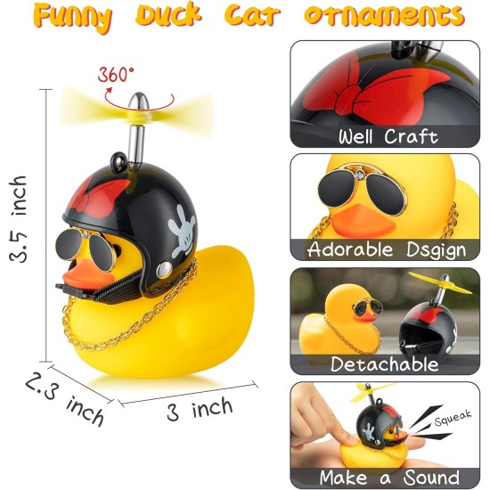 3Pack Mouse Rubber Duck Toy Car Ornaments Yellow Duck Car Dashboard Decoration Funny Mouse Duck Toy Gift Mouse Inspired Duck Car Motorcycle Bicycle Decoration with Propeller Helmet Sunglasses Necklace 3Pack Mouse Rubber Duck Toy Car Ornaments Yellow Duck Car Dashboard Decoration Funny Mouse Duck Toy Gift Mouse Inspired Duck Car Motorcycle Bicycle Decoration with Propeller Helmet Sunglasses Necklace