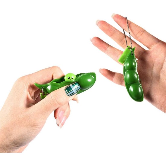 Anpole Keyring Extrusion Bean Pea Soybean Stress Relieving Chain Toys Set Of 5 Pieces - Green Anpole Keyring Extrusion Bean Pea Soybean Stress Relieving Chain Toys Set Of 5 Pieces - Green