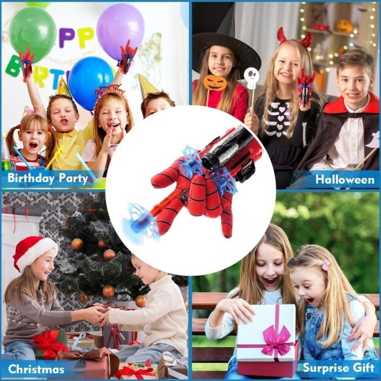 Believers Group Spider Web Shooters Toy for Kids, Spiderman Hand Gloves Hero Launcher Wrist Toy Set,Cosplay Launcher Bracers Accessories (Pack of 1) Believers Group Spider Web Shooters Toy for Kids, Spiderman Hand Gloves Hero Launcher Wrist Toy Set,Cosplay Launcher Bracers Accessories (Pack of 1)