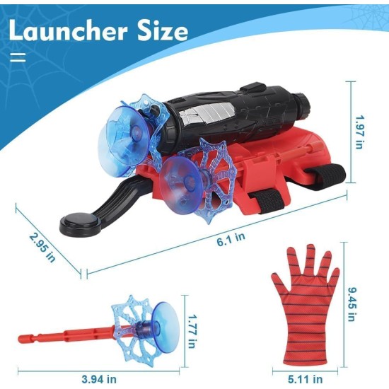 Believers Group Spider Web Shooters Toy for Kids, Spiderman Hand Gloves Hero Launcher Wrist Toy Set,Cosplay Launcher Bracers Accessories (Pack of 1) Believers Group Spider Web Shooters Toy for Kids, Spiderman Hand Gloves Hero Launcher Wrist Toy Set,Cosplay Launcher Bracers Accessories (Pack of 1)