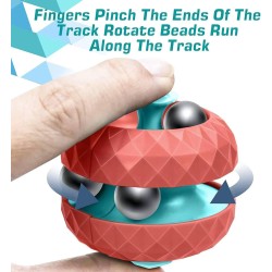 FASHION MANIA Orbit Ball Toy, Fidget Cube Puzzle Ball Spinning Toy, Track Infinite Flip Change Puzzle Games Novelty Creative Stress Relieve Toys for Kids Children Adults (Pink)