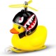 FASHION MANIA Rubber Duck Toy Car Ornaments Yellow Duck Car Dashboard Decorations Squeeze Duck Bicycle Horns with Propeller Helmet Shark Design