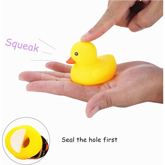 FASHION MANIA Rubber Duck Toy Car Ornaments Yellow Duck Car Dashboard Decorations Squeeze Duck Bicycle Horns with Propeller Helmet Shark Design