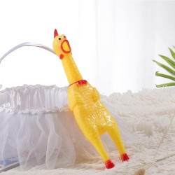 NUOBESTY Squeeze Chicken Toy, Screaming Chicken Toy Rubber Squawking Chicken Toy Novelty Screaming Chicken Toy for Boys Girls Pets