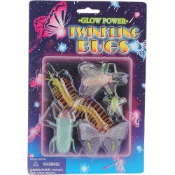 Toy Major Glow in the Dark Twinkling Bugs and Butterfly Toy, 5 Pieces