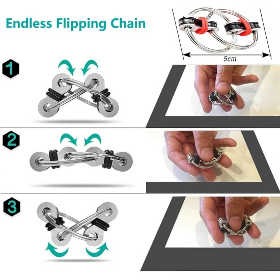 ZCOINS Fidget Toy Pack Infinity Cube Flippy Chain Peapod Marble Mesh Fidget Stretchy Band ZCOINS Fidget Toy Pack Infinity Cube Flippy Chain Peapod Marble Mesh Fidget Stretchy Band