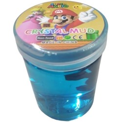 Slime Crystal Mud with squishy Character in a Plastic Jar Super Marrio Style (Blue)