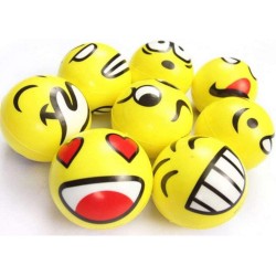 12 Piece Emoji Stress Balls 2.5" PU Emoji Ball Toys Kids Stress Reliver Stocking Stuffers Party Favors