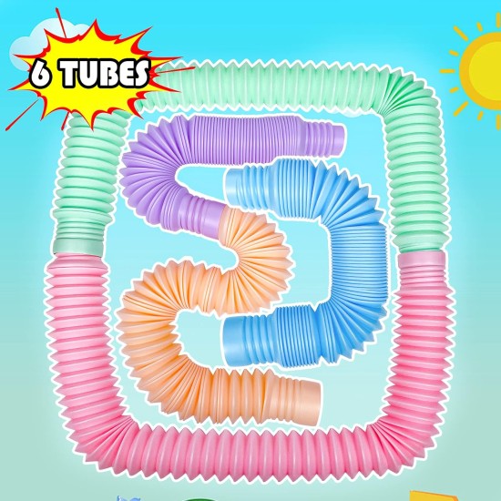 AOVRO Fidget Tubes Fidget Toy Sensory Toys to Relieve Emotional Stress 6PCS for Autism Kids Man and Woman AOVRO Fidget Tubes Fidget Toy Sensory Toys to Relieve Emotional Stress 6PCS for Autism Kids Man and Woman