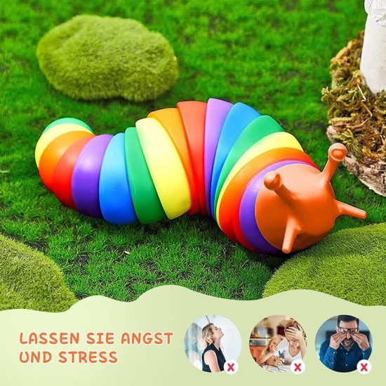 COOLCOLD Kids Toy, Small Slug Fidget Toys, Baby Toys, Sensory Toys for Kids, Clicky Sound Making Toy, Flexible Stretchable Joints Toy for Anxiety, Autism (19 CM, Rainbow) COOLCOLD Kids Toy, Small Slug Fidget Toys, Baby Toys, Sensory Toys for Kids, Clicky Sound Making Toy, Flexible Stretchable Joints Toy for Anxiety, Autism (19 CM, Rainbow)