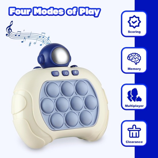Coolden Quick Push Game Pop It Fidget Electronic Sensor Game Push Bubble Fidget Sensory Squeeze Toys Decompression Puzzle Toy Machine Fidget Toy Gift for Children Adults Blue