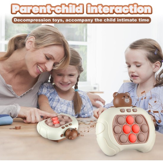 Coolden Quick Push Game Pop It Fidget Electronic Sensor Game Push Bubble Fidget Sensory Squeeze Toys Decompression Puzzle Toy Machine Fidget Toy Gift for Children Adults Blue