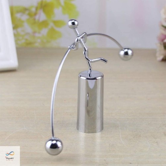 DigaNT Silver Weight Balancing Man Stress Relief Perpetual Dynamic Motion Toy | Home Office Gift