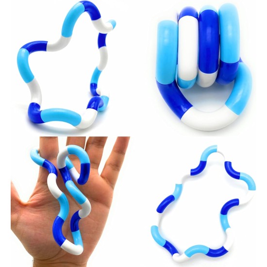 EsS Stress Relieve Tangles and Twists Fidget Toy Wacky Tracks For Kids And Adults, Relieve Stress, Anxiety Cool Hand Mini Toy, Kill Time Toys Blue/White EsS Stress Relieve Tangles and Twists Fidget Toy Wacky Tracks For Kids And Adults, Relieve Stress, Anxiety Cool Hand Mini Toy, Kill Time Toys Blue/White