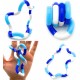EsS Stress Relieve Tangles and Twists Fidget Toy Wacky Tracks For Kids And Adults, Relieve Stress, Anxiety Cool Hand Mini Toy, Kill Time Toys Blue/White EsS Stress Relieve Tangles and Twists Fidget Toy Wacky Tracks For Kids And Adults, Relieve Stress, Anxiety Cool Hand Mini Toy, Kill Time Toys Blue/White