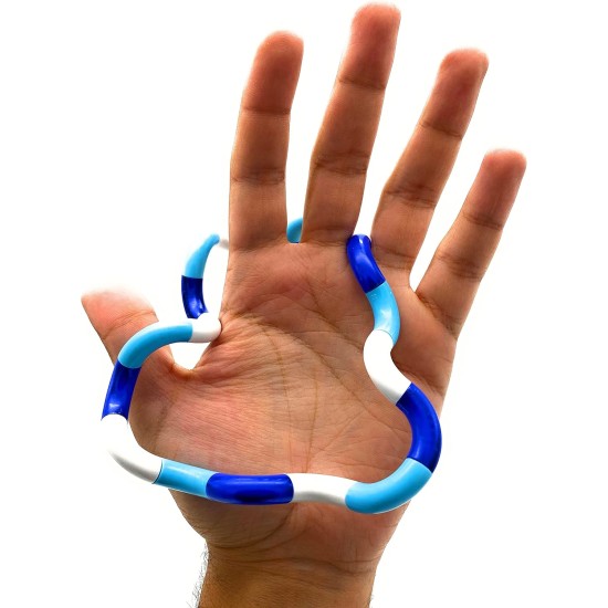 EsS Stress Relieve Tangles and Twists Fidget Toy Wacky Tracks For Kids And Adults, Relieve Stress, Anxiety Cool Hand Mini Toy, Kill Time Toys Blue/White EsS Stress Relieve Tangles and Twists Fidget Toy Wacky Tracks For Kids And Adults, Relieve Stress, Anxiety Cool Hand Mini Toy, Kill Time Toys Blue/White