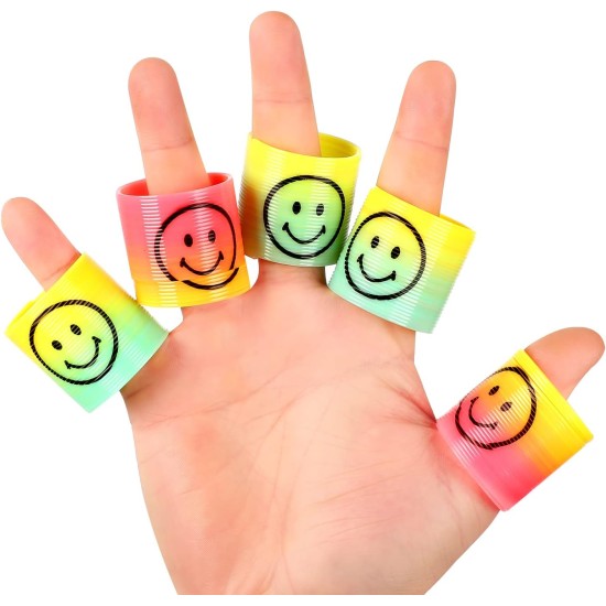 Generic LISOPO Pack of 12 Smiley Rainbow Spiral Springs Magic Rainbow Puzzle Gift Children's Birthday Educational Toy