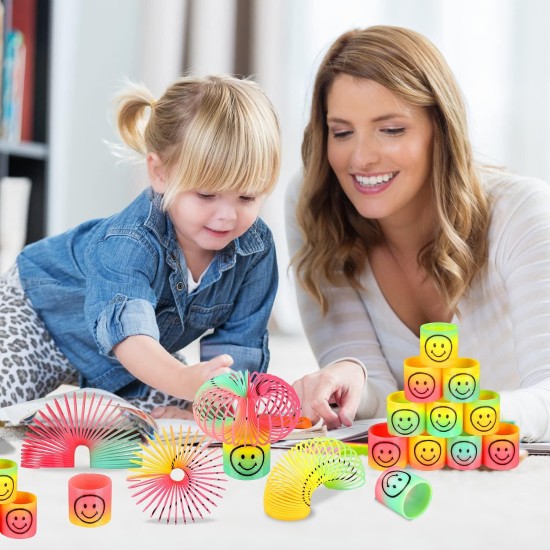 Generic LISOPO Pack of 12 Smiley Rainbow Spiral Springs Magic Rainbow Puzzle Gift Children's Birthday Educational Toy