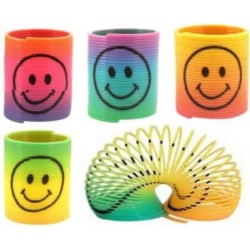 Generic Rainbow circle funny plastic spring coil toys for kids - multi color, s