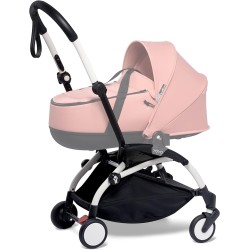 BABYZEN YOYO2 Baby Stroller Frame - Textile Set Not Included - 5-Point Harness, Multi-Position Reclining Backrest, Canopy Extensions, Padded Shoulder Strap & Protective Storage Stroller Bag - White