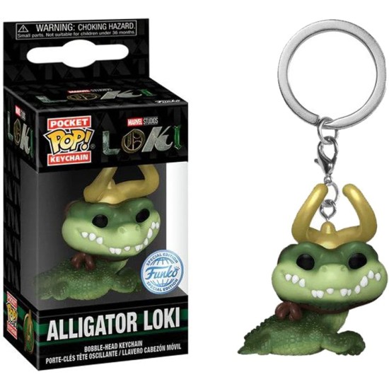Funko Pop! Keychain: Marvel - Loki - Alligator Loki Novelty Keyring - Collectable Mini Figure - Stocking Filler - Gift Idea - Official Merchandise - TV Fans - Backpack Decor